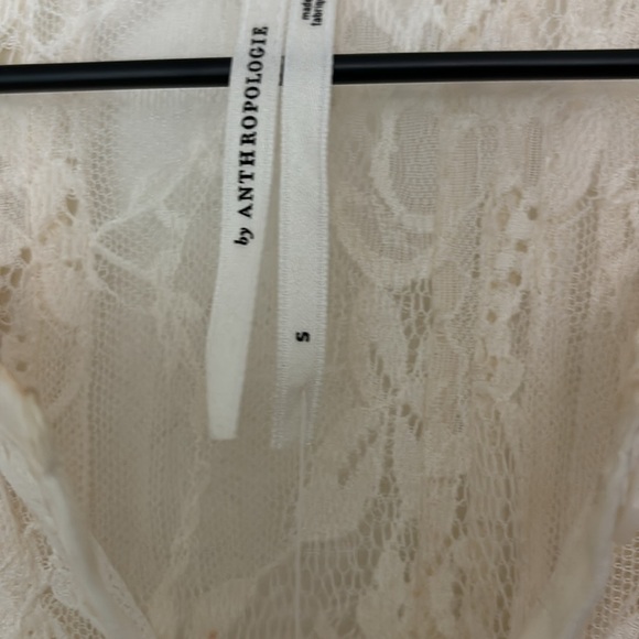 NWT Anthropologie sheer ivory lace tunic size Small - Picture 7 of 8